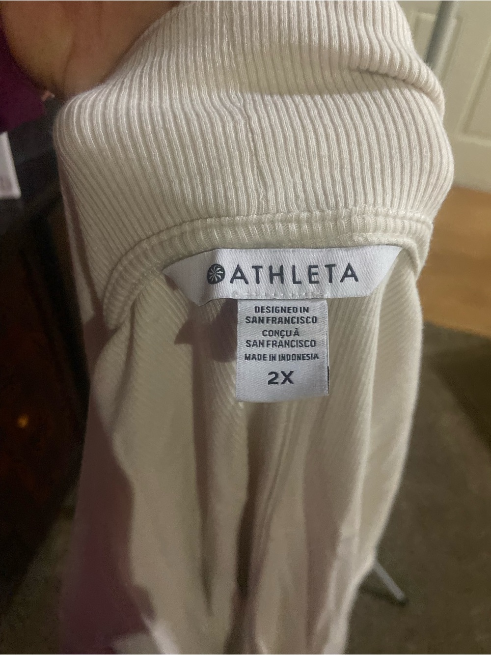 Athleta Cream Ribbed Kids Leggings - 2X